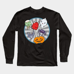 The Little Boo Crew. Not Too Scary. Retro Vintage Halloween Long Sleeve T-Shirt